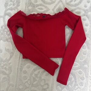 Urban outfitters long sleeve top-(out from under) size XS/S red color